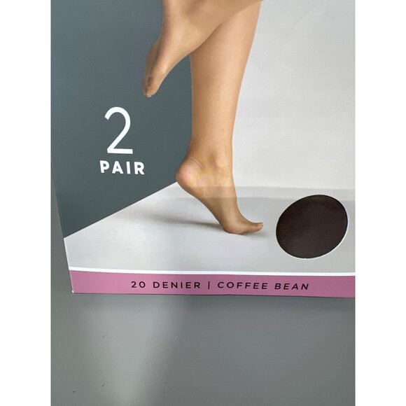 Silk Impressions Sheer Light Support Tights Size Medium Coffee Bean 2 Pair NEW - Picture 3 of 6